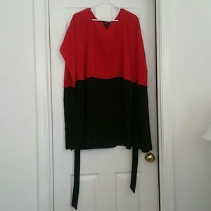 Red and black mini dress